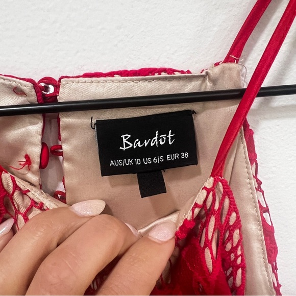 Bardot Saffron Red Mini Dress Size Small US 6 EUR 38 - Picture 11 of 15